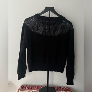 Express Black Lace Detail Women's Sweater